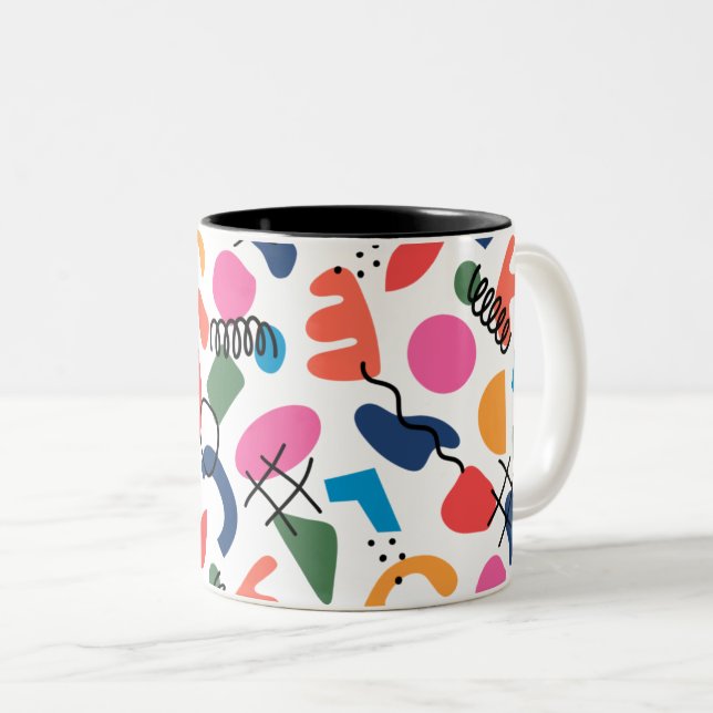 Caneca De Café Em Dois Tons Abstrato (Frente Esquerda)