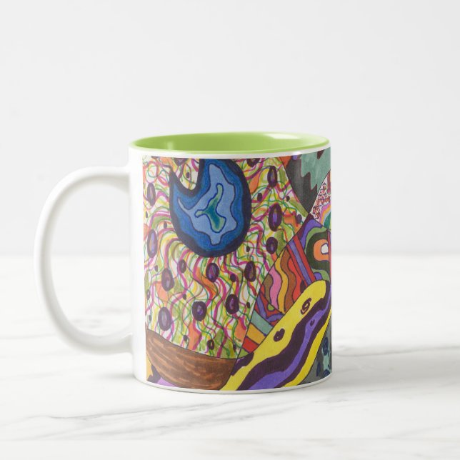Caneca De Café Em Dois Tons Abstrato 109, arte original (Esquerda)