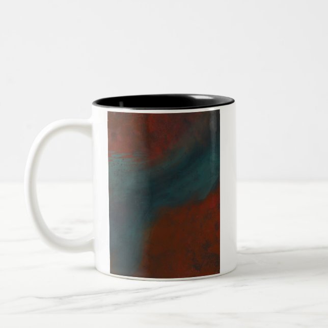 Caneca De Café Em Dois Tons Abstrato 1: Vermelho e azul (Esquerda)