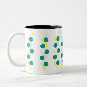 Caneca De Café Em Dois Tons Abstrato Amarelo Azul