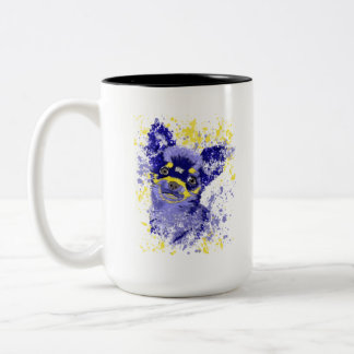 Caneca De Café Em Dois Tons Abstrato Chihuahua