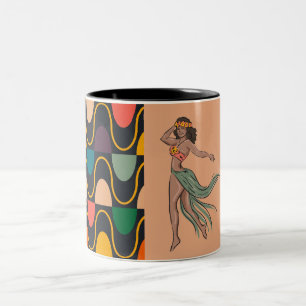 Caneca De Café Em Dois Tons Abstrato Dance Mug