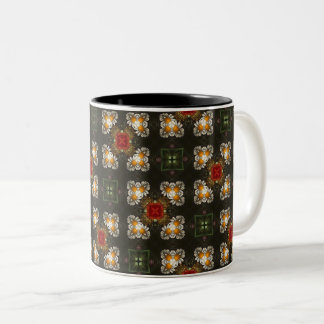 Caneca De Café Em Dois Tons Abstrato de cruz festiva vermelha