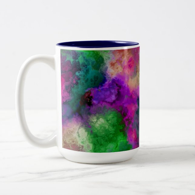 Caneca De Café Em Dois Tons Abstrato de Nuvens Arco-Íris (Esquerda)