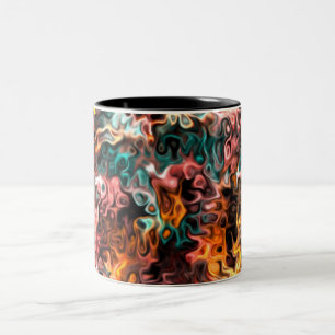 Caneca De Café Em Dois Tons abstrato de onda: Glances