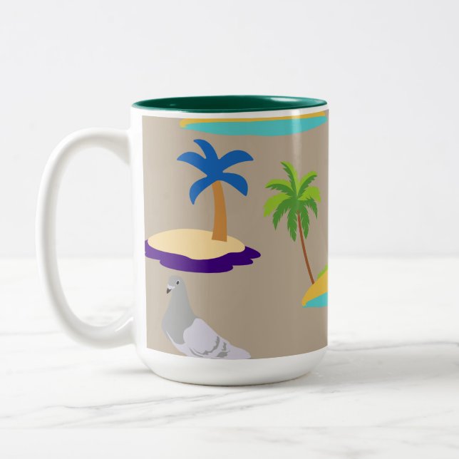 Caneca De Café Em Dois Tons Abstrato de praia (Esquerda)