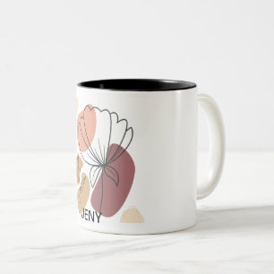 Caneca De Café Em Dois Tons Abstrato de ventilador