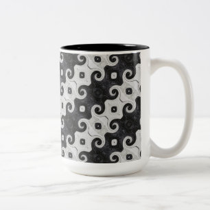Caneca De Café Em Dois Tons Abstrato Diamond Eye Curls