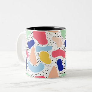 Caneca De Café Em Dois Tons Abstrato diversão, crianças bonitinhas e bonitin
