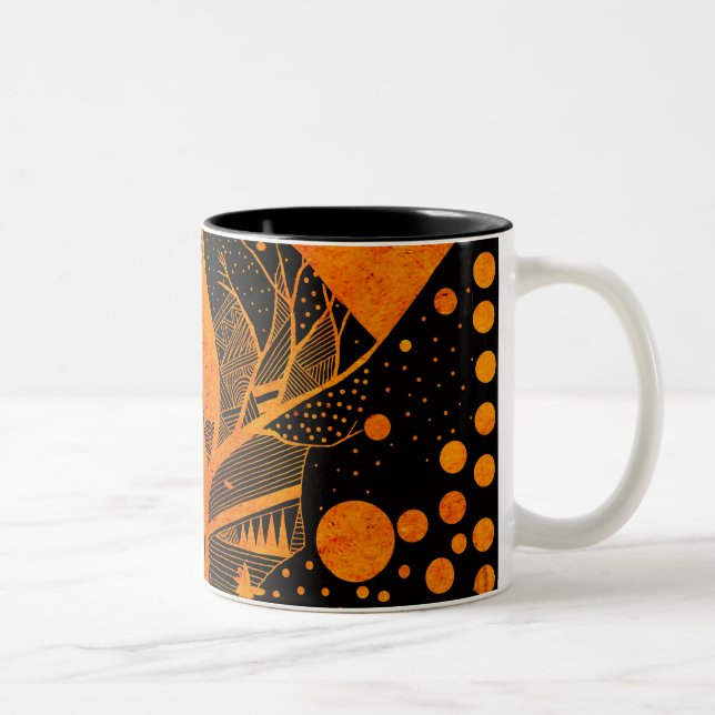 Caneca De Café Em Dois Tons abstrato do ouro (Direita)