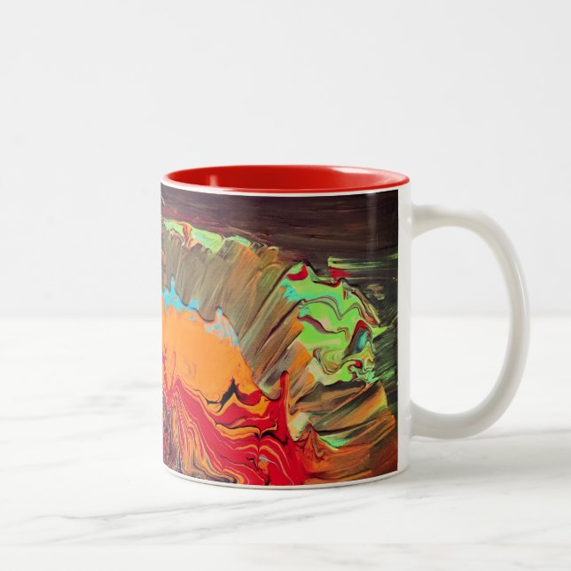 Caneca De Café Em Dois Tons Abstrato, Dois Tons, Mug, "Orange Blast" (Direita)
