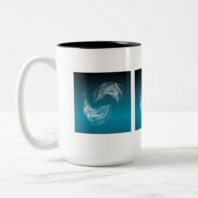 Caneca De Café Em Dois Tons Abstrato Dolphins no Play (Esquerda)