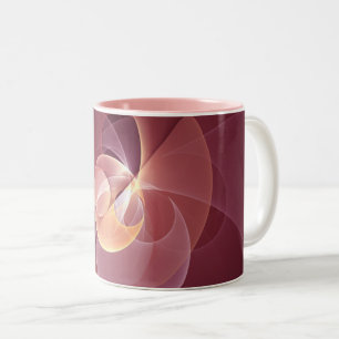Caneca De Café Em Dois Tons Abstrato Elegante Moderno Vinho Vermelho Arte Frac