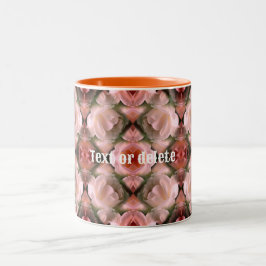 Caneca De Café Em Dois Tons Abstrato Floral Branca, Tinado Personalizado