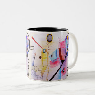 Caneca De Café Em Dois Tons Abstrato Geométrico Azul Cor-de-rosa