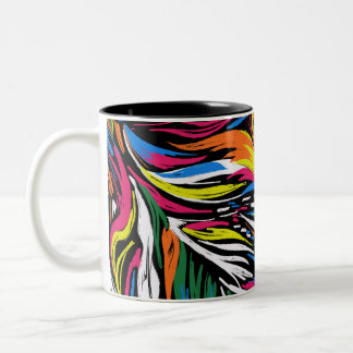 Caneca De Café Em Dois Tons Abstrato, impressão colorido,