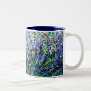 Caneca De Café Em Dois Tons Abstrato Irises Mug