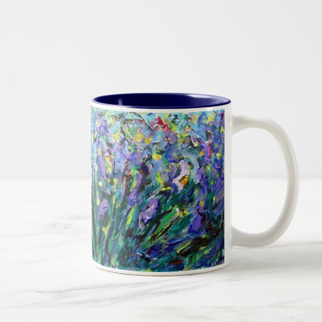 Caneca De Café Em Dois Tons Abstrato Irises Mug (Direita)