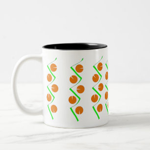 Caneca De Café Em Dois Tons Abstrato Laranja Verde