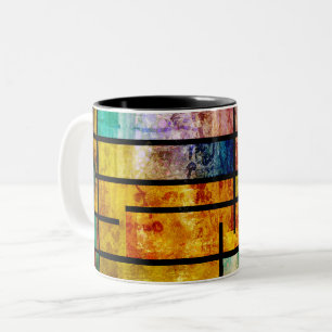Caneca De Café Em Dois Tons Abstrato moderna
