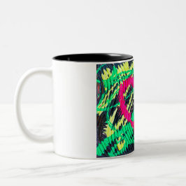 Caneca De Café Em Dois Tons Abstrato Neon Heart Mug
