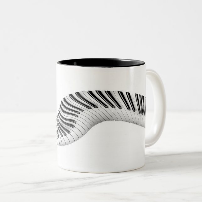 Caneca De Café Em Dois Tons Abstrato Piano Keys Mug (Frente Esquerda)