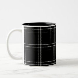 Caneca De Café Em Dois Tons Abstrato Preto e Branco