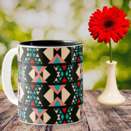 Caneca De Café Em Dois Tons Abstrato Southwest Boho