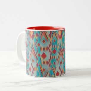 Caneca De Café Em Dois Tons Abstrato Southwest Boho