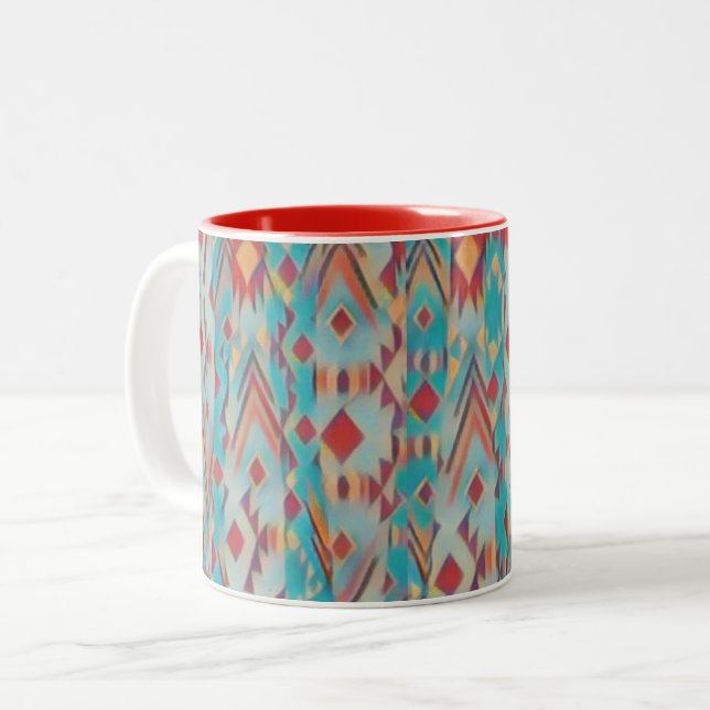 Caneca De Café Em Dois Tons Abstrato Southwest Boho (Frente Esquerda)