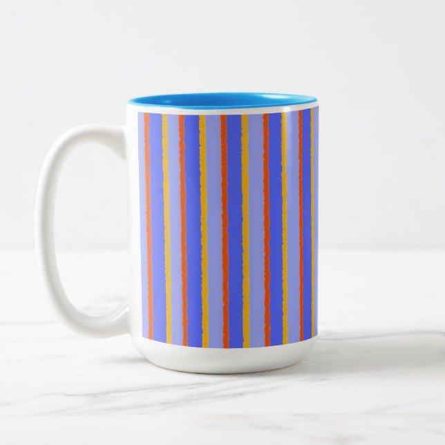 Caneca De Café Em Dois Tons abstrato strips da arte moderna (Esquerda)