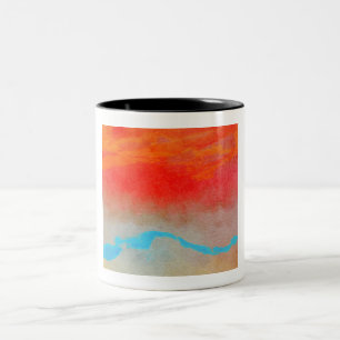 Caneca De Café Em Dois Tons Abstrato Sunset Oceano