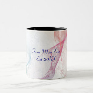 Caneca De Café Em Dois Tons Abstrato Twin, Mãe Era Mug