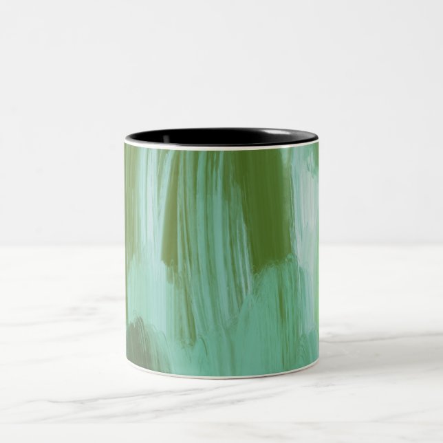 Caneca De Café Em Dois Tons Abstrato verde (Centro)