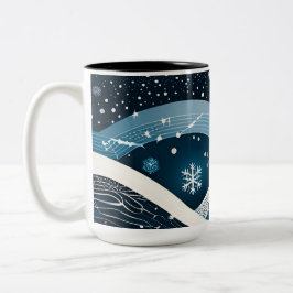 Caneca De Café Em Dois Tons Abstrato Winter Wonderland