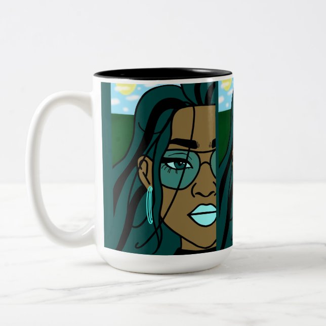Caneca De Café Em Dois Tons Abundância (Esquerda)