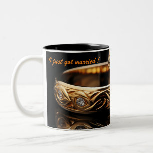 Caneca De Café Em Dois Tons Acabei de me casar!