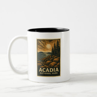 Caneca De Café Em Dois Tons Acadia National Park Cerâmica Mug