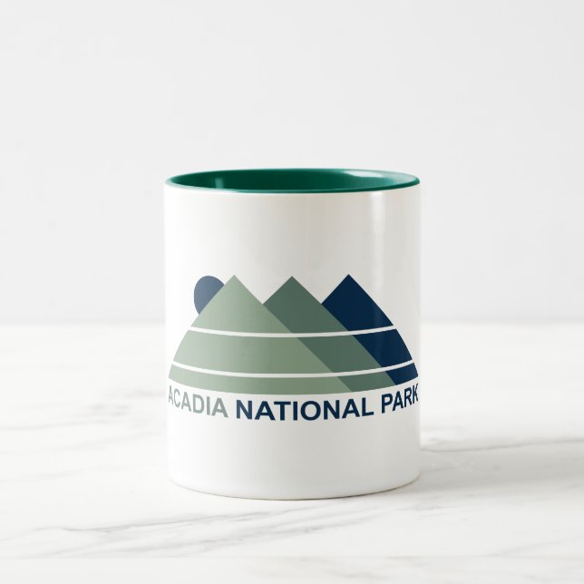 Caneca De Café Em Dois Tons Acadia National Park Mountain Sun (Centro)