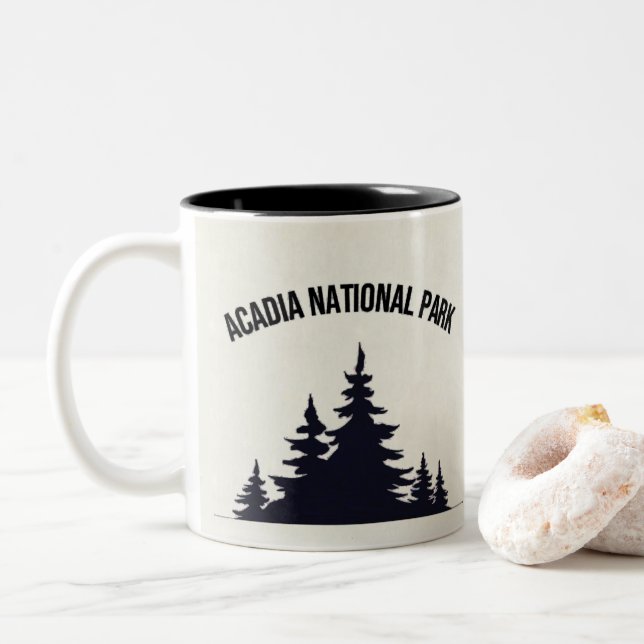 Caneca De Café Em Dois Tons Acadia National Park Souvenir Mug (Com Donut)