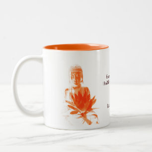 Caneca De Café Em Dois Tons açafrão Buddha Gautama com citações sobre o co