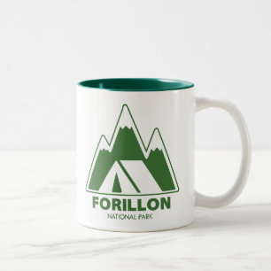Caneca De Café Em Dois Tons Acampamento das Montanhas do Parque Nacional Foril