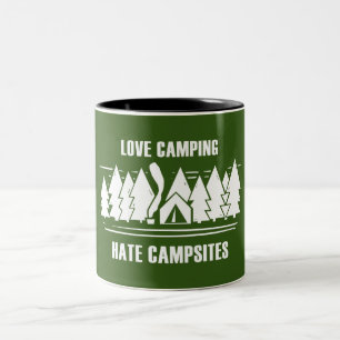 Caneca De Café Em Dois Tons Acampamento de amor, acampamento de ódio