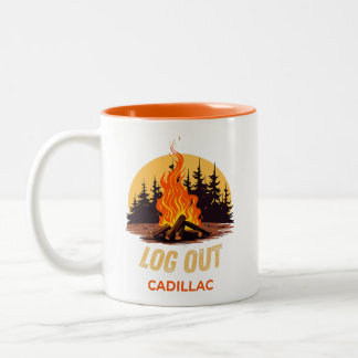 Caneca De Café Em Dois Tons Acampamento de Cadillac Michigan