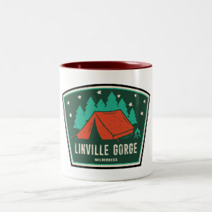 Caneca De Café Em Dois Tons Acampamento de Linville Gorge Wilderness na Caroli