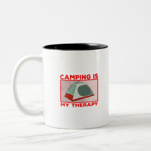 Caneca De Café Em Dois Tons Acampamento é minha terapia
