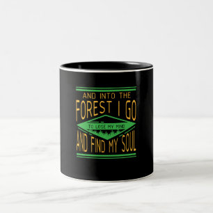 Caneca De Café Em Dois Tons Acampamento - Na Floresta Eu Vou Divertido Acampam