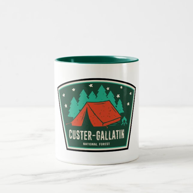 Caneca De Café Em Dois Tons Acampamento na Floresta Nacional de Custer-Gallati (Centro)