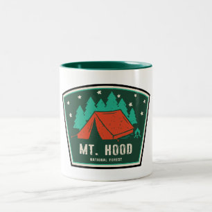 Caneca De Café Em Dois Tons Acampamento na Floresta Nacional de Mt. Hood