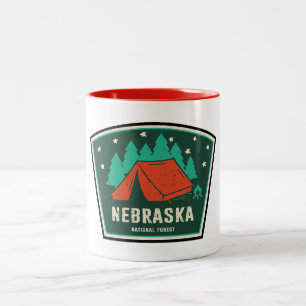 Caneca De Café Em Dois Tons Acampamento na Floresta Nacional de Nebraska